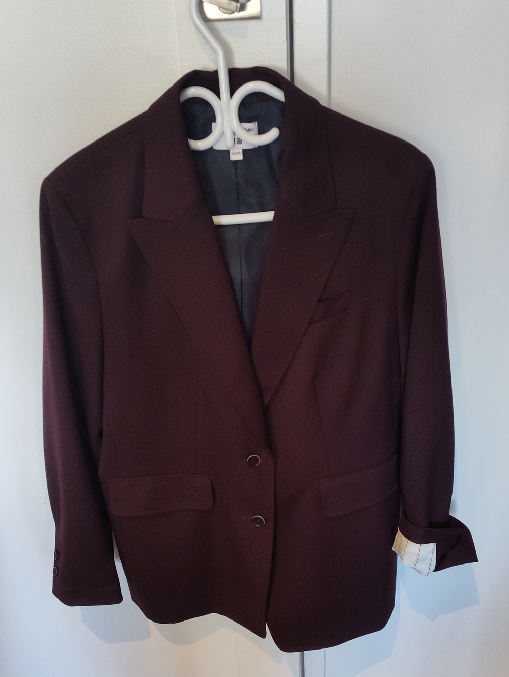 Inès de La Fressange pour Uniqlo burgundy Single-Breasted Blazer